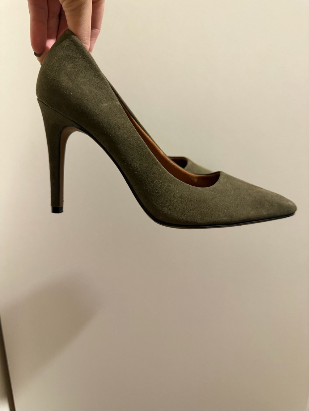 Christian Siriano Olive Green Pointed Toe Stiletto Pump
